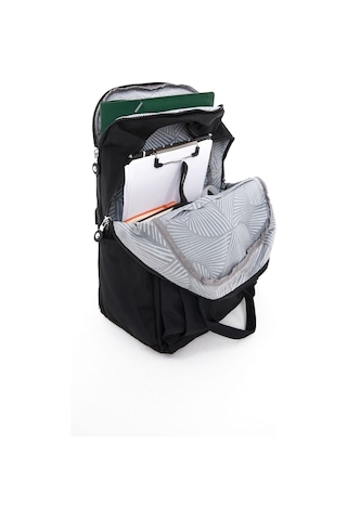 Sanmorris Unisex Suya Dayanıklı Krinkıl Kumaş Çok Gözlü Siyah Laptop Okul Ve Sırt Çantası Sı-3063 Siyah