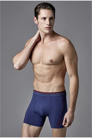 Eros Ers014 Compact Renkli Boxer - Marin Mavi