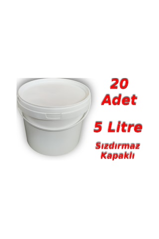 Decotone Plastik Kapaklı Hobi Boya Gıda Yoğurt Kovası Saklama Kabı 5 L 20 Adet Beyaz Decotone Plastik Kapaklı Hobi Boya Gıda Yoğurt Kovası Saklama Kabı 5 L 20 Adet Beyaz