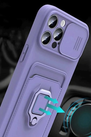 Xiaomi Mi 11 Lite Kılıf Zuma Kartvizitli Yüzüklü Silikon - Kırmızı -
