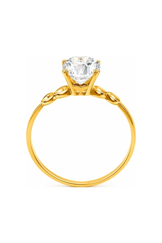 Yazıcılar - 14 Ayar Kristal Nefes Tektaş Altın Yüzük