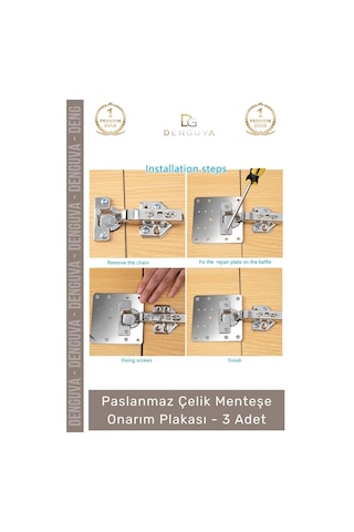 Menteşeonarım Paslanmaz Mobilya Dolap Kapak Tamiri Güçlü Metal Sabitleyici Çelik Menteşe Onarım Pla