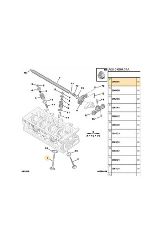 Takım Subap 8v 106 206 306 Tu3jp 44024413-094891-094959