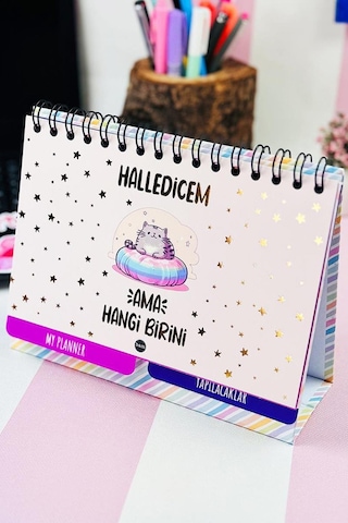 Halledicem Ama Hangi Birini Tasarımlı Yeni Nesil Masa Üstü Planner 2 Sayfa Sticker