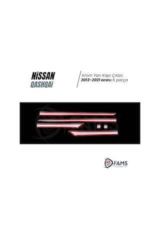 Nissan Qashqai Uyumlu Krom Yan Kapı Çıtası 6 Prç. 2013-2021 Arası P. Çelik