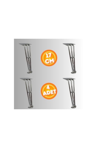 17 Cm Metal Boncuklu Koltuk Ayağı Mobilya Ayağı Ünite Ayağı Konsol Ayağı Puf Berjer Ayağı 4adet Krom