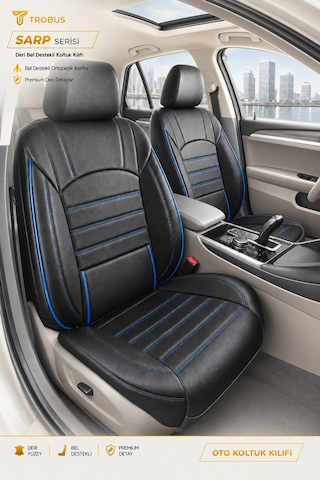 Skoda Octavia Sedan Boş Kasa 2021 Uyumlu Sarp Serisi Mavi Oto Koltuk Kılıfı