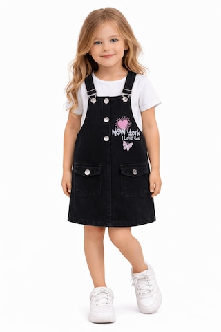Kız Çocuk 3/7 Yaş Siyah New York Kot Denim Jile Siyah - Siyah