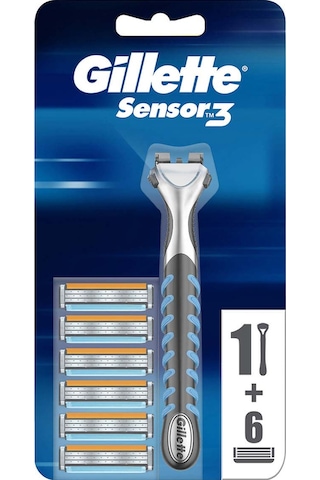Gillette Sensor3 Tıraş Makinesi + Yedek Bıçak 6'lı