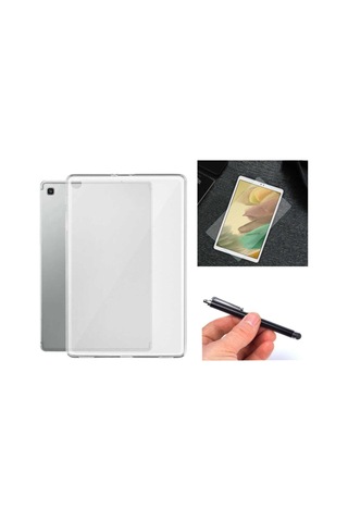 Samsung Galaxy Tab A7 Lite Sm-t225 Silikon Tablet Kılıfı + Ekran Koruyucu + Basit Dokunmatik Kalem Arka Kapak