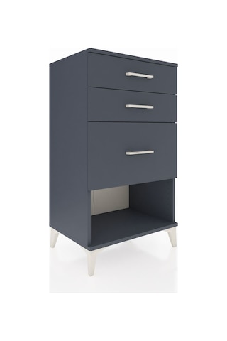 Hyperion Komodin 3 Çekmeceli 60x44x106 Antrasit-antrasit Antrasit