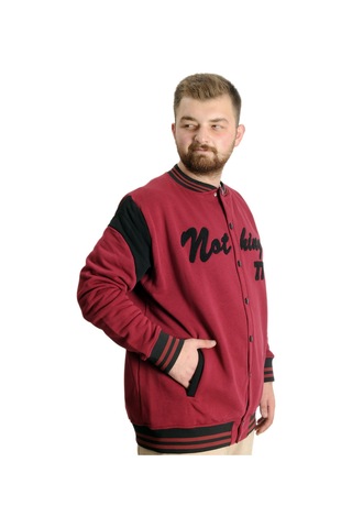 Mode Xl Büyük Beden Erkek Kolej Mont Nothing 23630 Bordo Bordo
