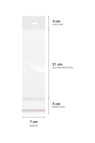 Askılı Meksika Şapka Bantlı Şeffaf Opp Torba 7X21+9 Cm - 500 Ad