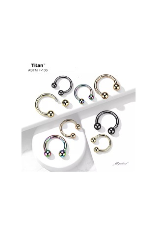 Spikes Titanyum Septum Halka Küpe, Daire Şeklinde Piercing Gülümseme 175500364 Altın
