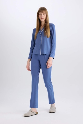 DeFacto Pijama Takımı Regular Fit Uzun Kollu Üst Uzun Alt-Fall in Love E1804AX24WNBE341