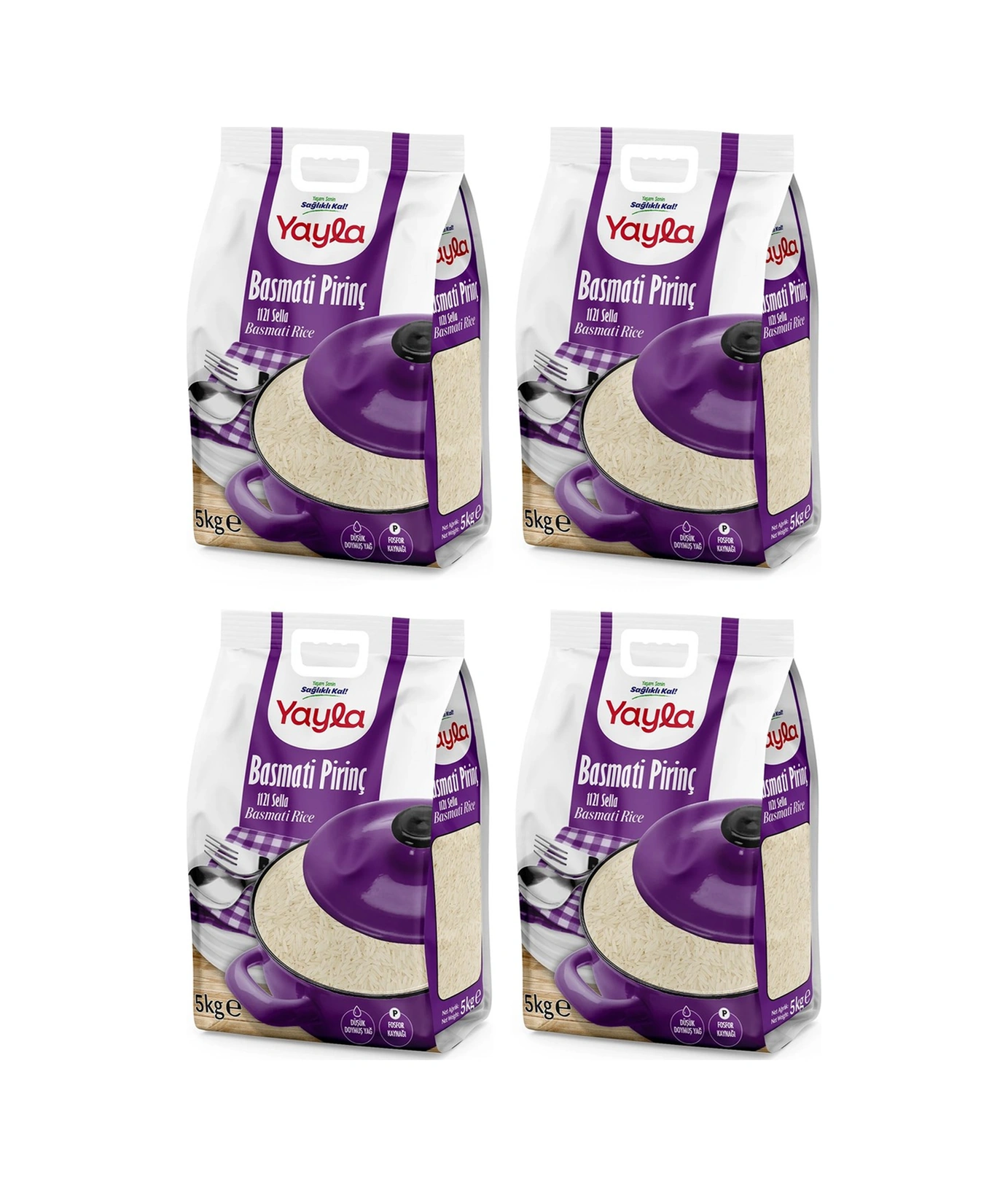 Yayla Bakliyat Basmati Pirinç 1121 Sella 5 Kg X 4 Adet