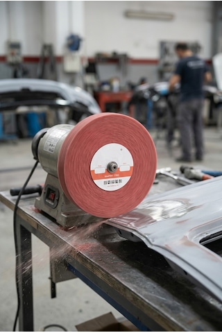 200x25 Mm P180 Polisaj Keçesi Çapak Alma Ve Metal Yüzey Parlatma Diski 1 Adet