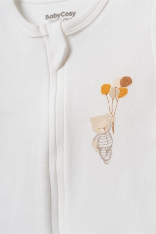 Babycosy Organic Wear %100 Organik Kumaş,fermuarlı Kısa Bebek Tulum Yazlık Yenidoğan Tulum Unisex Organik Bebek Giyim Ekru