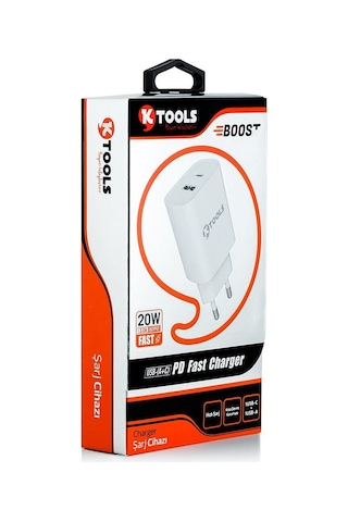 Ktools Boost Usb Pd 20W 3A Kablosuz Universal Seyahat Şarjı Beyaz