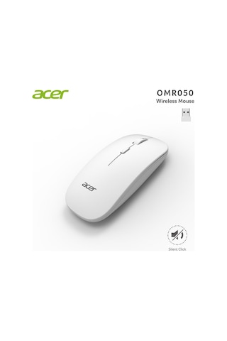 Acer Omr050 Beyaz Kablosuz Sessiz Tuşlu Mouse 1000-1200-1600 Dpı 001
