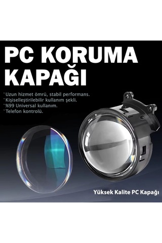 Otomobil Motosiklet Far Lensi Animasyonlu Göz Hareketli Wifi 3 Inch Ambiyans Aydınlatma 2 Adet