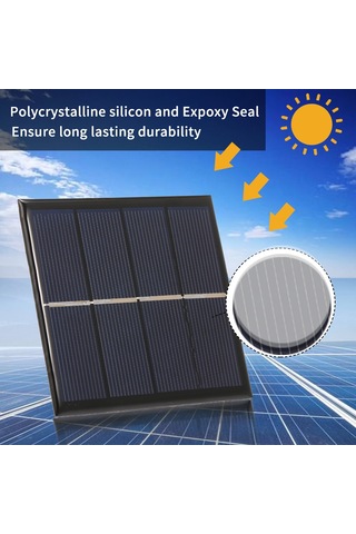 Moveevo Portatif Güneş Enerjili Şarj Cihazı 1w 2v - 1.2v Aa Şarj Edici, Yüksek Verimli 19.5% , Su Geçirmez, Mini Boyut 90x90mm