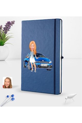 Kişiye Özel Plakalı Kadın Volkswagen Scirocco Karikatürlü Laciver