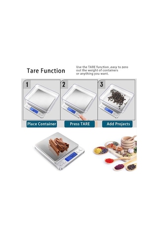 Tarez QA-102 Dijital Hassas Mutfak Tartısı ve Kuyumcu Terazisi 500GR./0.01HASSASIYET