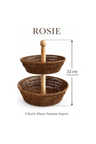 Rosıe 2 Katlı Hasır Görünümlü Sunumluk Karışık