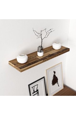 Minar Gizli Tutuculu Duvar Rafı 80 Cm Old Style