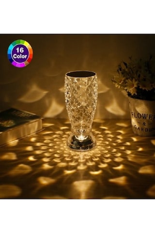 Kristal Masa Lambası Rgb Renk Değiştiren Gece Lambası 16 Renk Ve 4 Mod Dokunmatik Kontrol Diğer