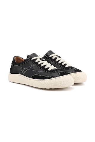 Diğer Kadın Siyah Bağcıklı Hakiki Deri Sneaker Dyza85245735