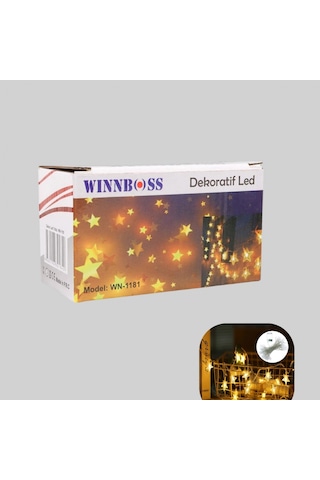 Dekoratif Yıldız Led Aydınlatma 20 Ledli 5 Metre Günışığı Yeni Nesil
