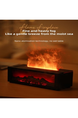 Renk Alev Eseri Yağ Difüzör, Şömine Simülasyon Alev 7 Değişen Renkler Aroma Difüzör Nemlendirici Yatak Odası İçin Uzaktan Kumanda Ev Ofis Yoga Meditasyonu Beyaz