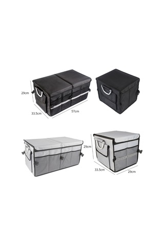 Araba Bagaj Saklama Kutusu Yansıtıcı Şeritler İle Oxford Kumaş Katlama Organizatörü, Renk: Küçük Gri