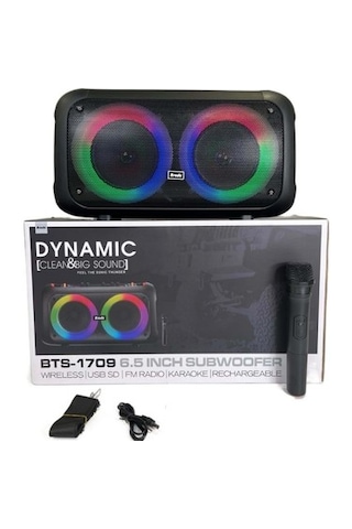 Kbroad Bts-1709 6.5 Inch Kablosuz Mikrofonlu Bluetooth Hoparlör Usb-tf-fm Radyo - Sencan Sound