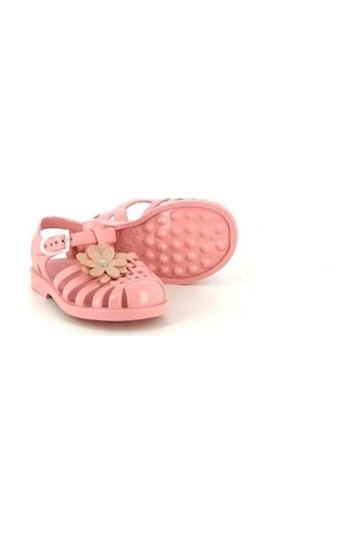 Meduse Sunflower Guimauve - Pembe Çiçek Detaylı Çocuk Sandalet-7989 Pembe