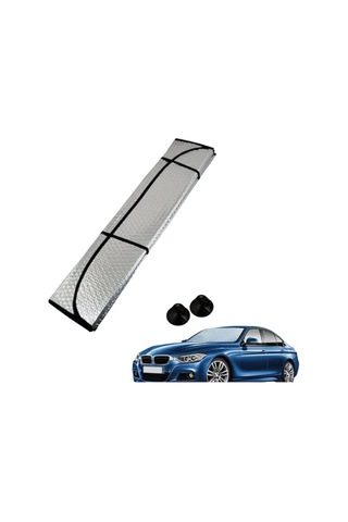 Katlanabilir Araç Ön Cam Güneşlik - 130x60 Cm Açık Bej