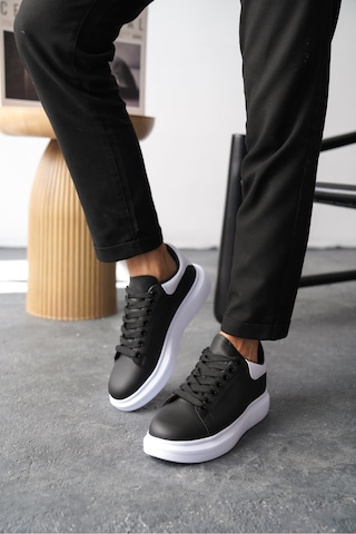 Daxors D0125 Günlük Ortopedik Erkek Sneaker Spor Ayakkabı Siyah-beyaz