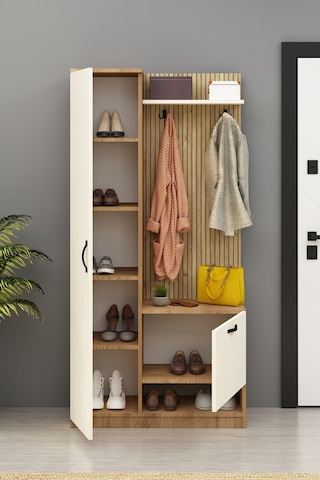 Lora Portmanto Tek Kapılı Vestiyer Ayakkabılık Meşe-aytaşı Meşe Aytaşı