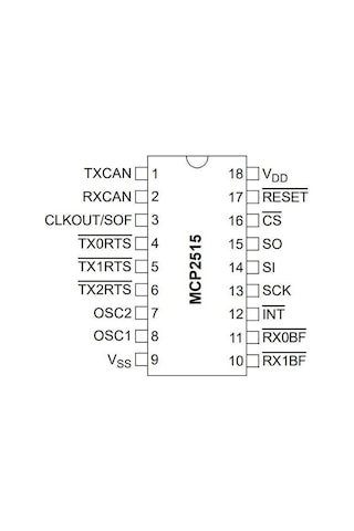 Motorobit Mcp2515-I/So Soic-18 Smd Can Bus Entegresi