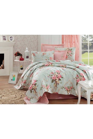 Doğal Pike Baskılı Çift Kişilik Alanur Mint