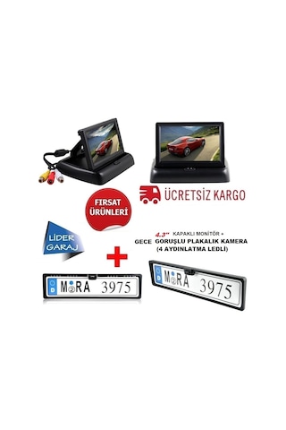 lidergaraj Park Sensörü Kameralı 4.3''Kapaklı Ekran+Kamera