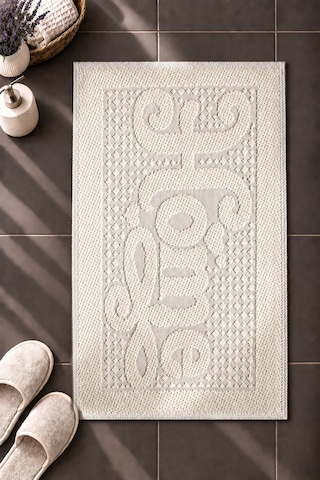 Sakura Sk011a Doğal Pamuk 2'li Banyo Paspas Seti 60x100 60x50cm Kaymaz Taban Makinada Yıkanabilir Krem-bej