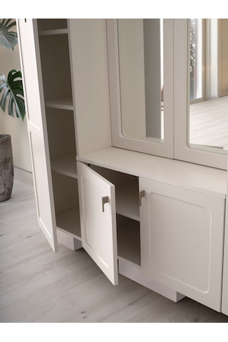 Neva Mdf Portmanto Krem - Meşe