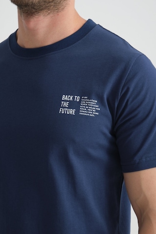 Shooter Sportwear Shooter Erkek Pamuklu T-shirt Premium Kalite Minimal Tasarım Regular Kalıp İndigo