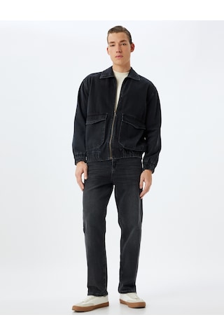 Koton Straight Fit Kot Pantolon - Mark Jean Siyah 5wam40121ıd Siyah
