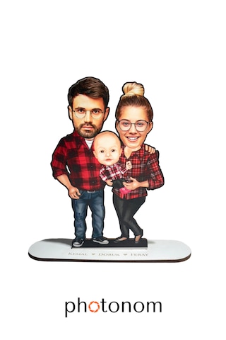Kişiye Özel Aile Mdf Karikatür Figür Aile Hediyesi