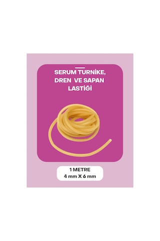4x6 Serum Lastiği 1 Metre Doğal Lateks Sapan Lastiği Av Lastiği Turnike Dren 4/6 Mm