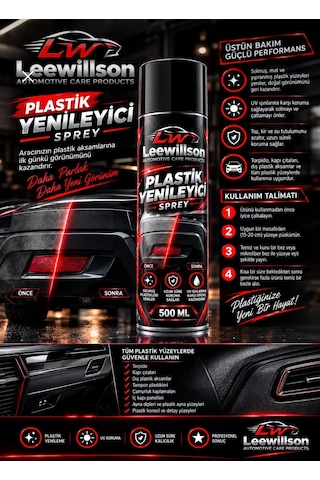 Plastik Yenileyici Sprey 500 Ml Araç Torpido Tampon Trim Parlatıcı Koruyucu 500ml